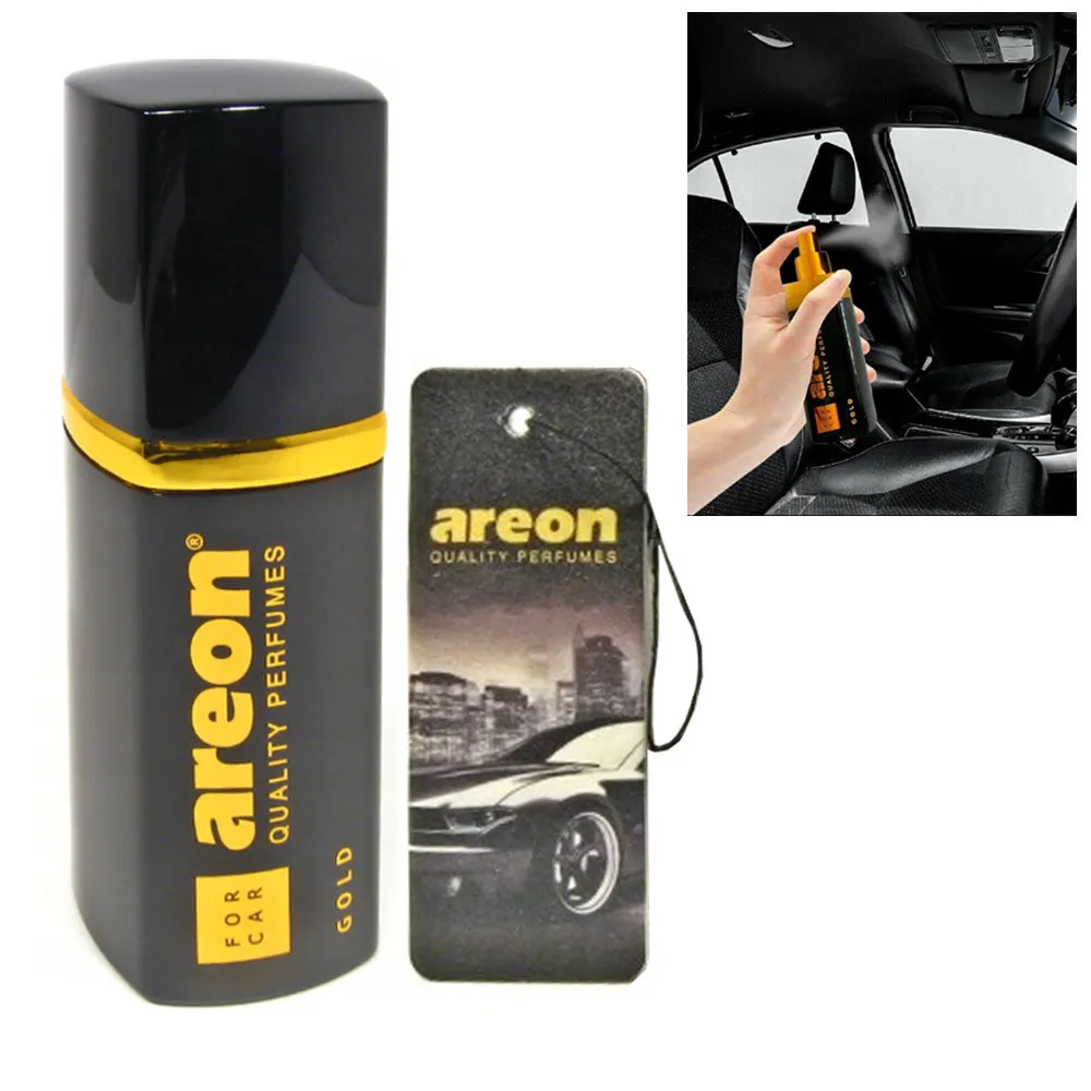 1 Areon Luxury Car Perfume Long Lasting Air Freshener Quality Gold Scent 50ml