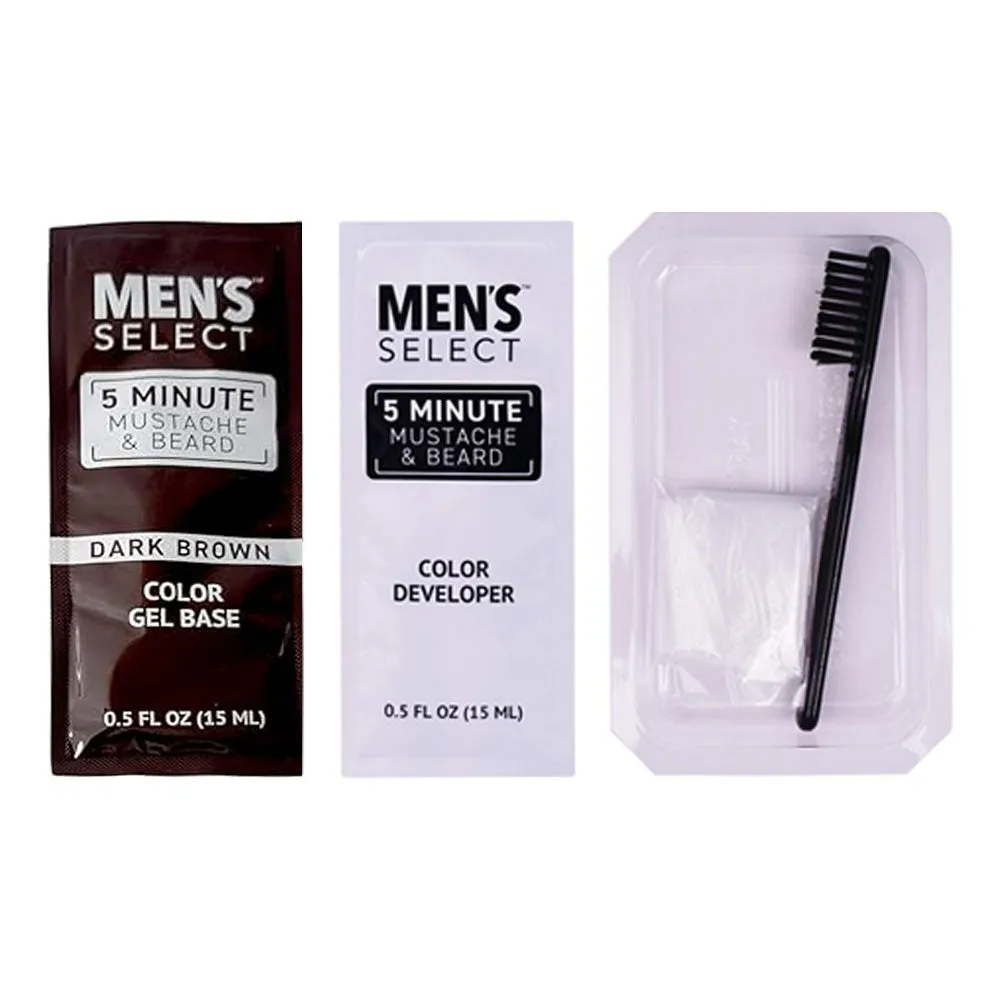 1 Pk Men's Mustache Beard Hair Dye Dark Brown Color Permanent Coloring in 5 Min