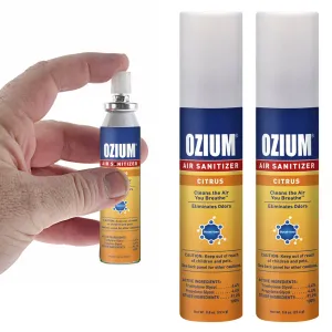 2 Ozium Air Sanitizer Freshener Long Lasting Citrus Scent Odor Eliminator 0.08oz