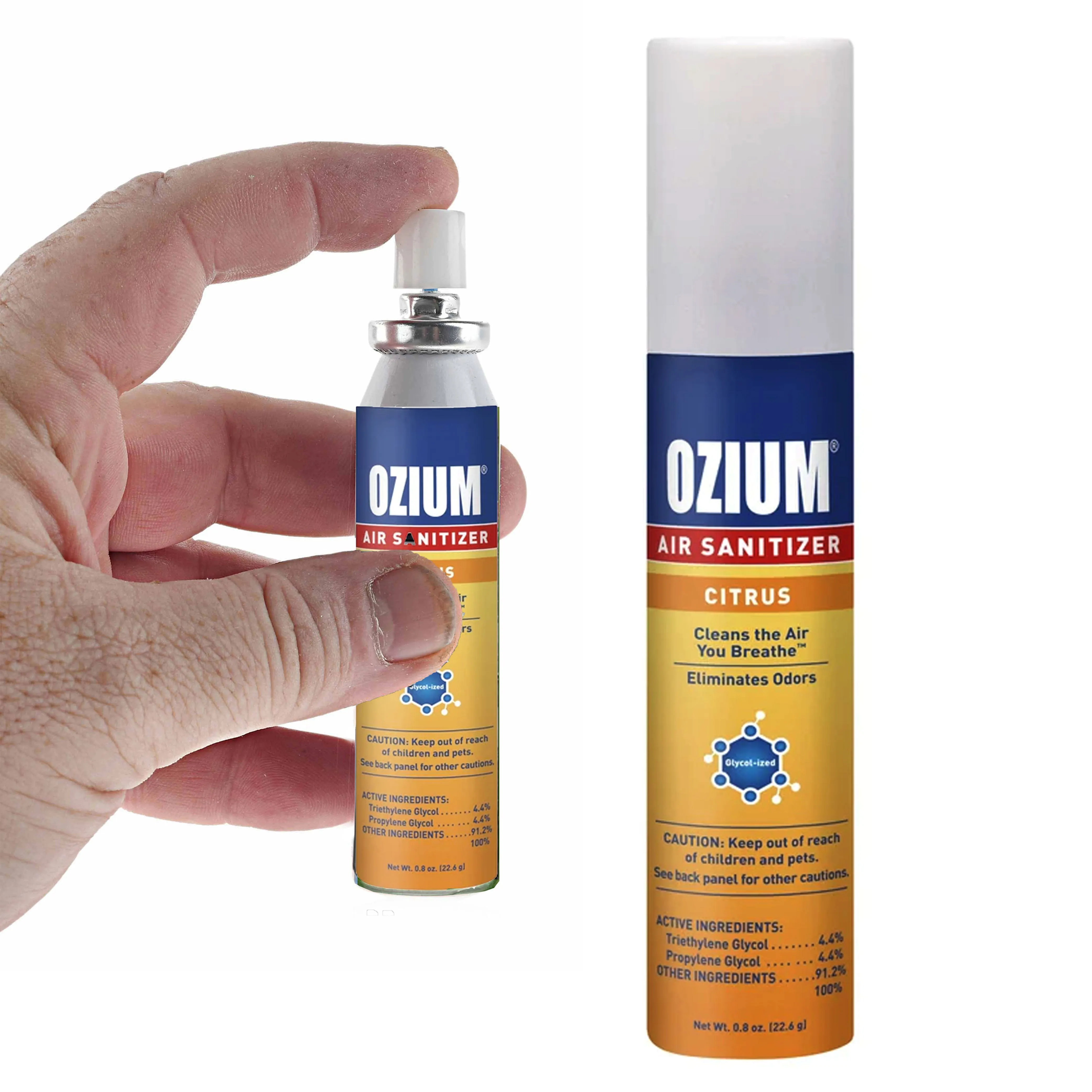 2 Ozium Air Sanitizer Freshener Long Lasting Citrus Scent Odor Eliminator 0.08oz