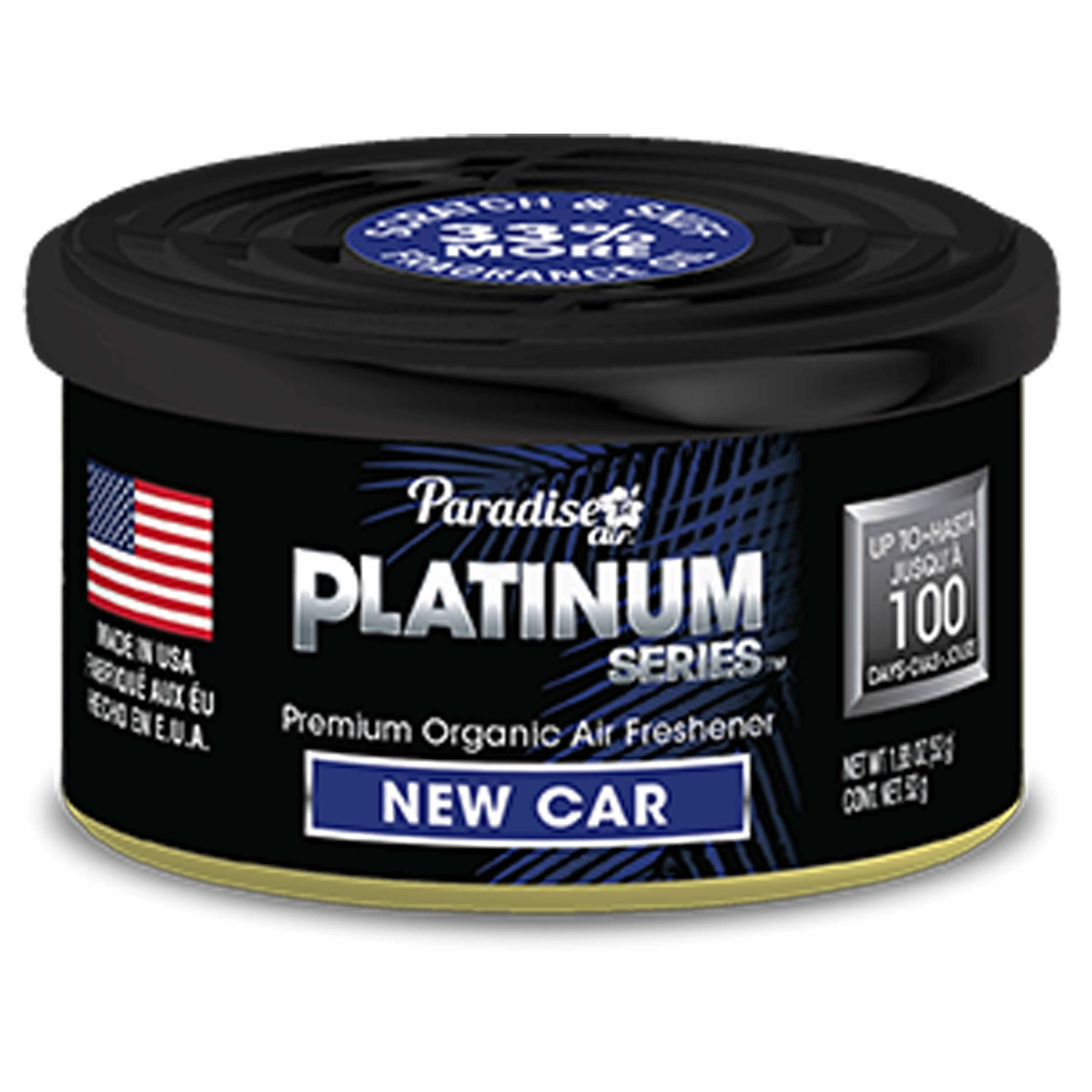 2 Paradise Platinum Organic Air Freshener Fiber Can Long Lasting Scent New Car