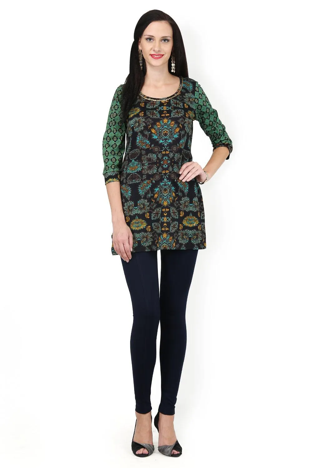 Anaya Navy Blue Skinny Fit Trousers for Women