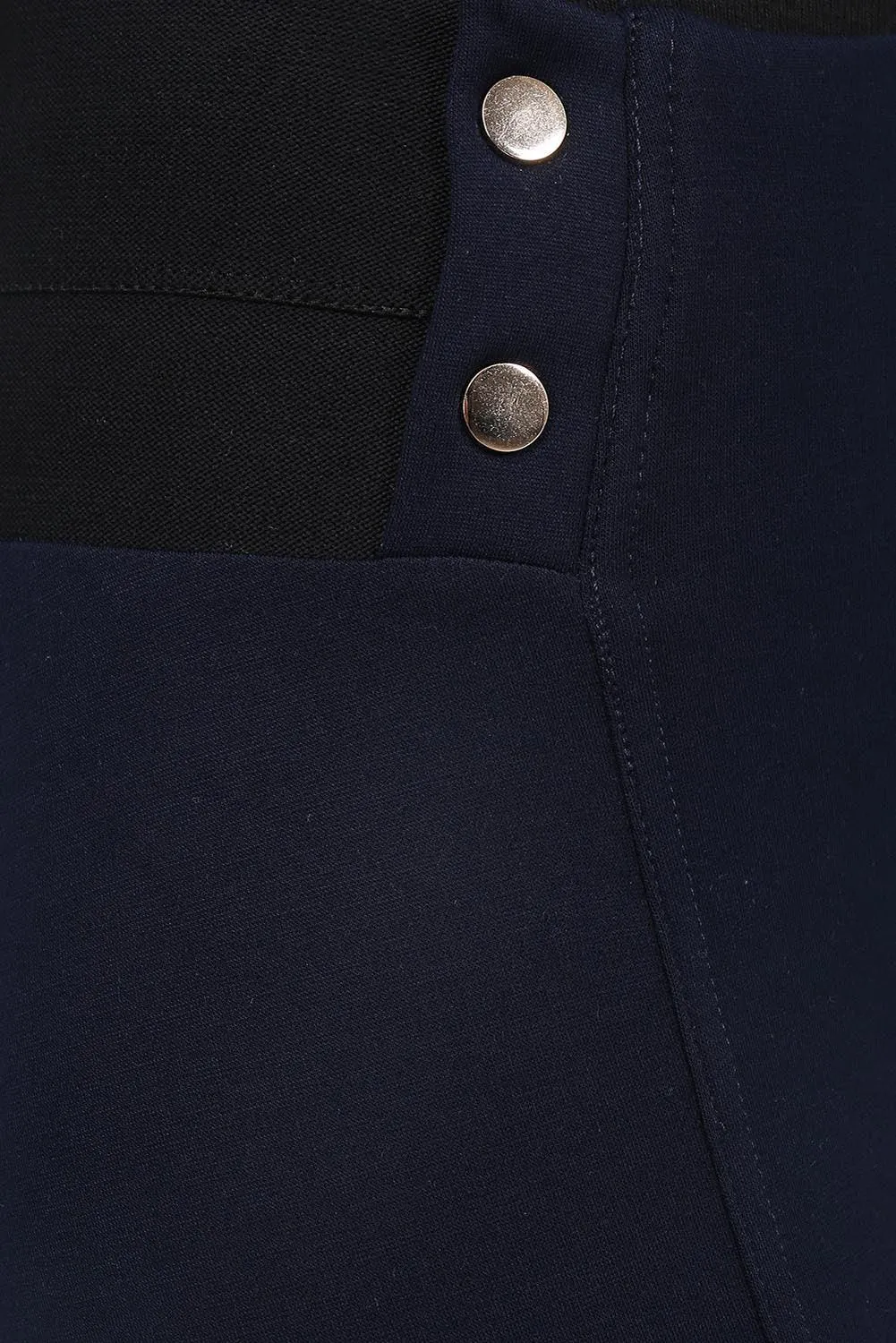 Anaya Navy Blue Skinny Fit Trousers for Women