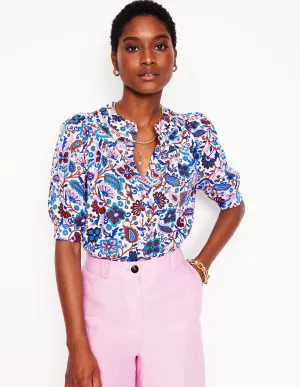 Bea Linen Top-Multi, Oriental Paradise