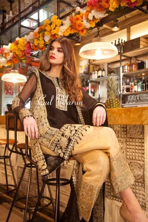 Black prestige Luxury Chiffon Dress by Gulwarun 01