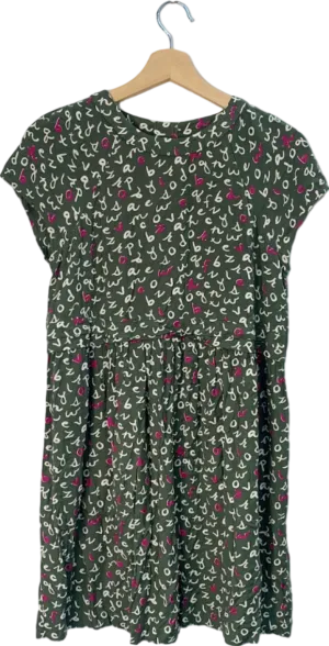 Boden Green Alphabet Print Dress 13-14
