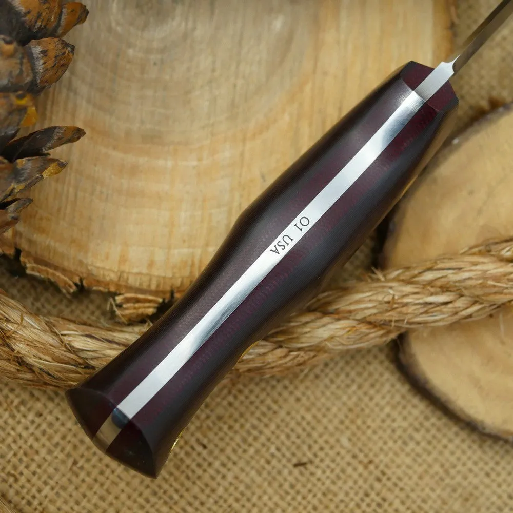 Classic: Red Tricolor Richlite & Maroon Canvas