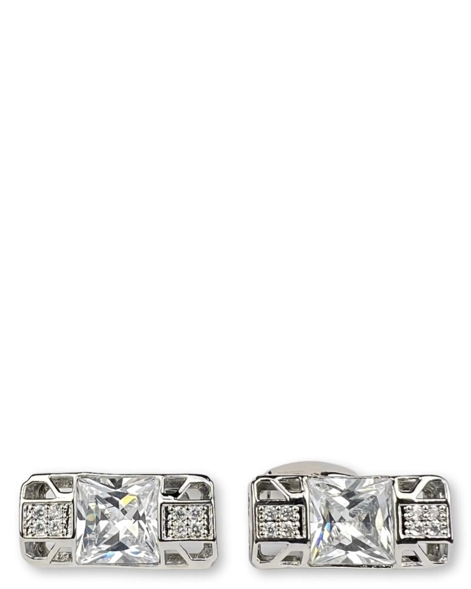DCLIC Diamante Bar Cufflink - Silver