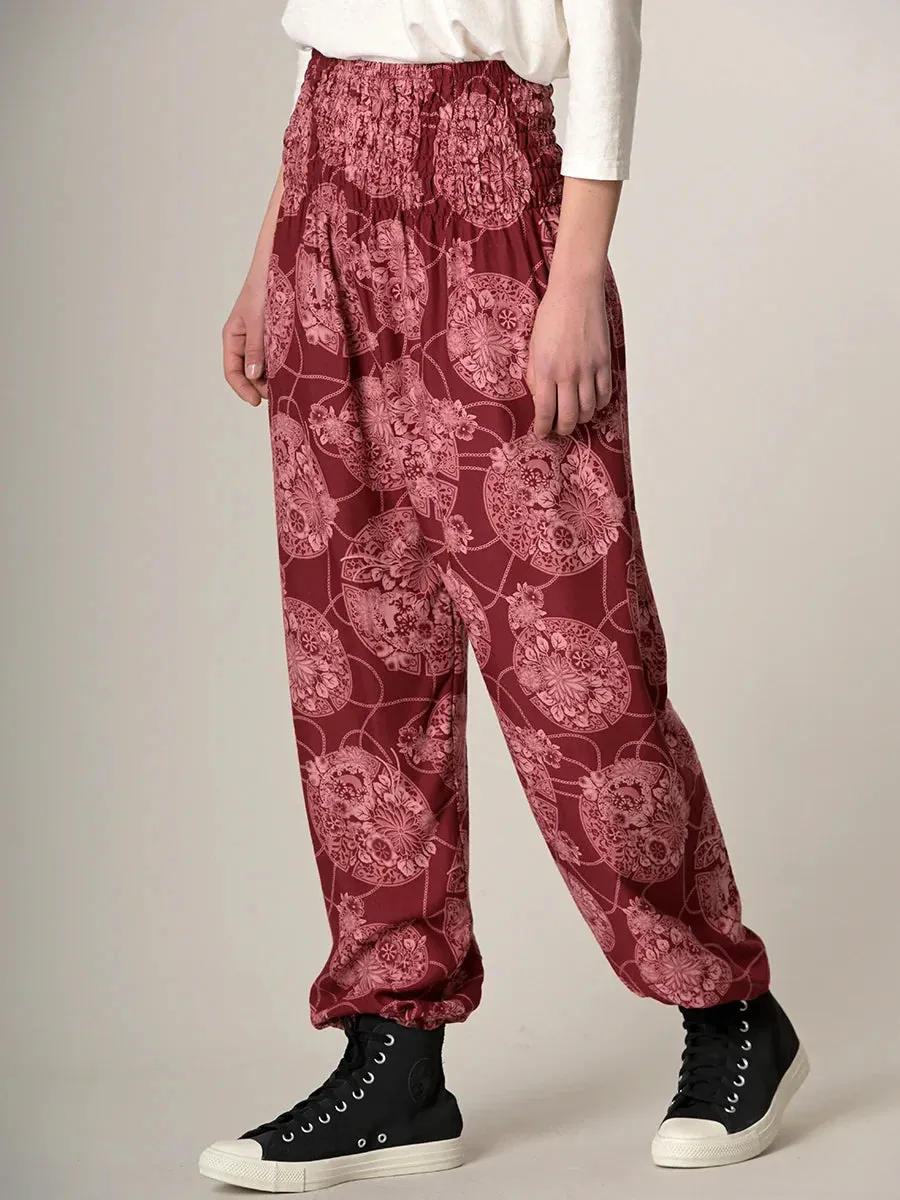 Harem Pants Original - Oriental Flower High Crotch