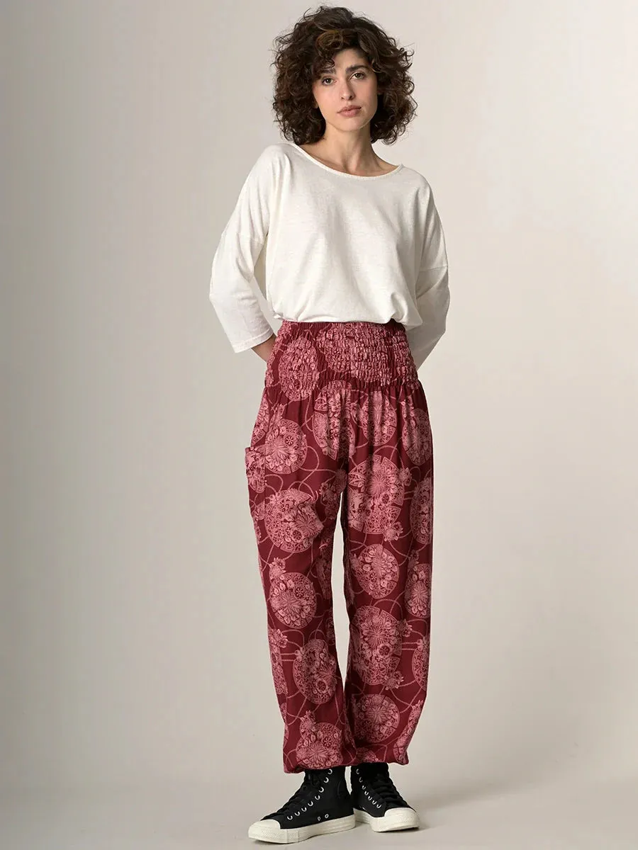 Harem Pants Original - Oriental Flower High Crotch