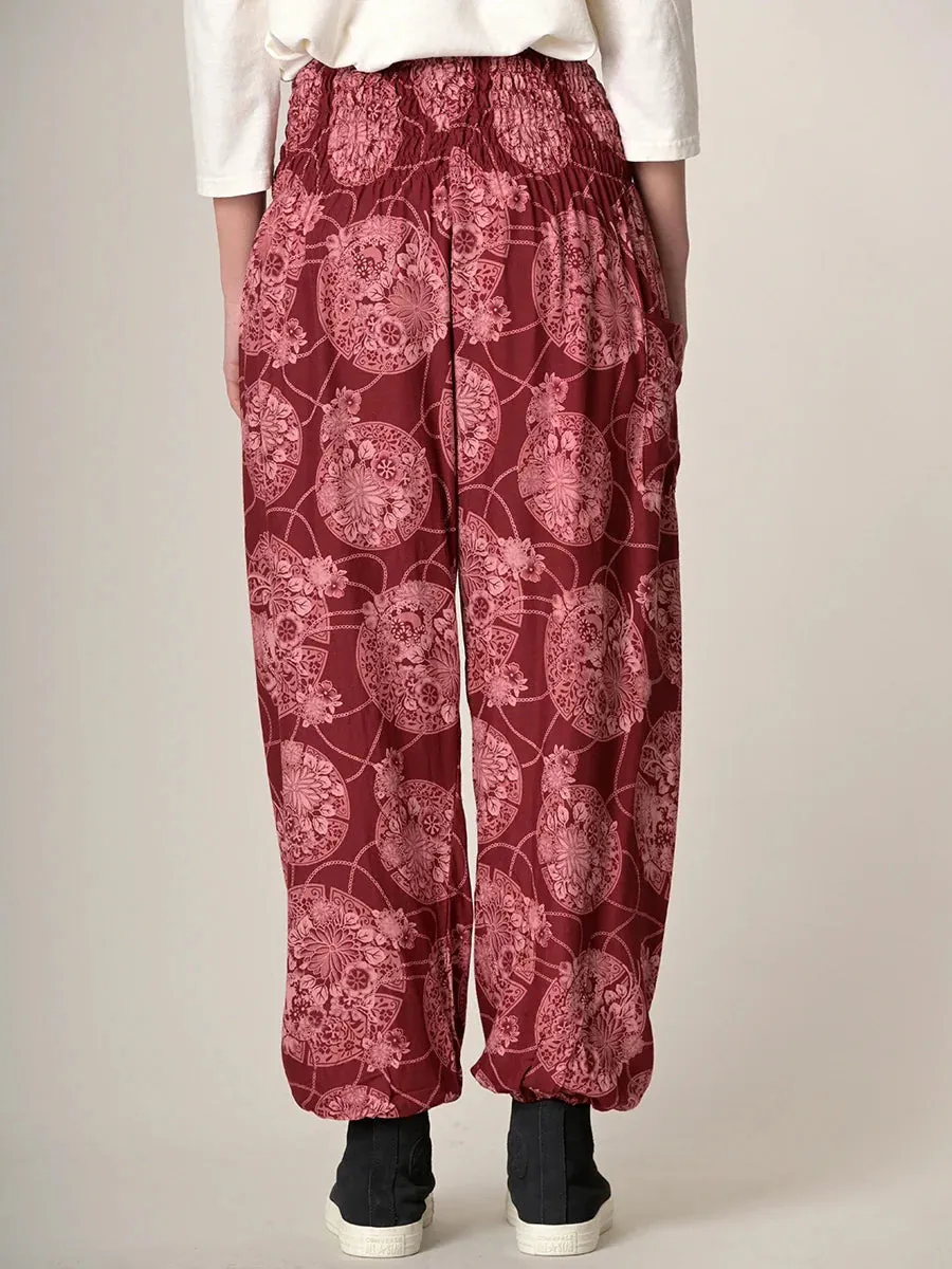 Harem Pants Original - Oriental Flower High Crotch