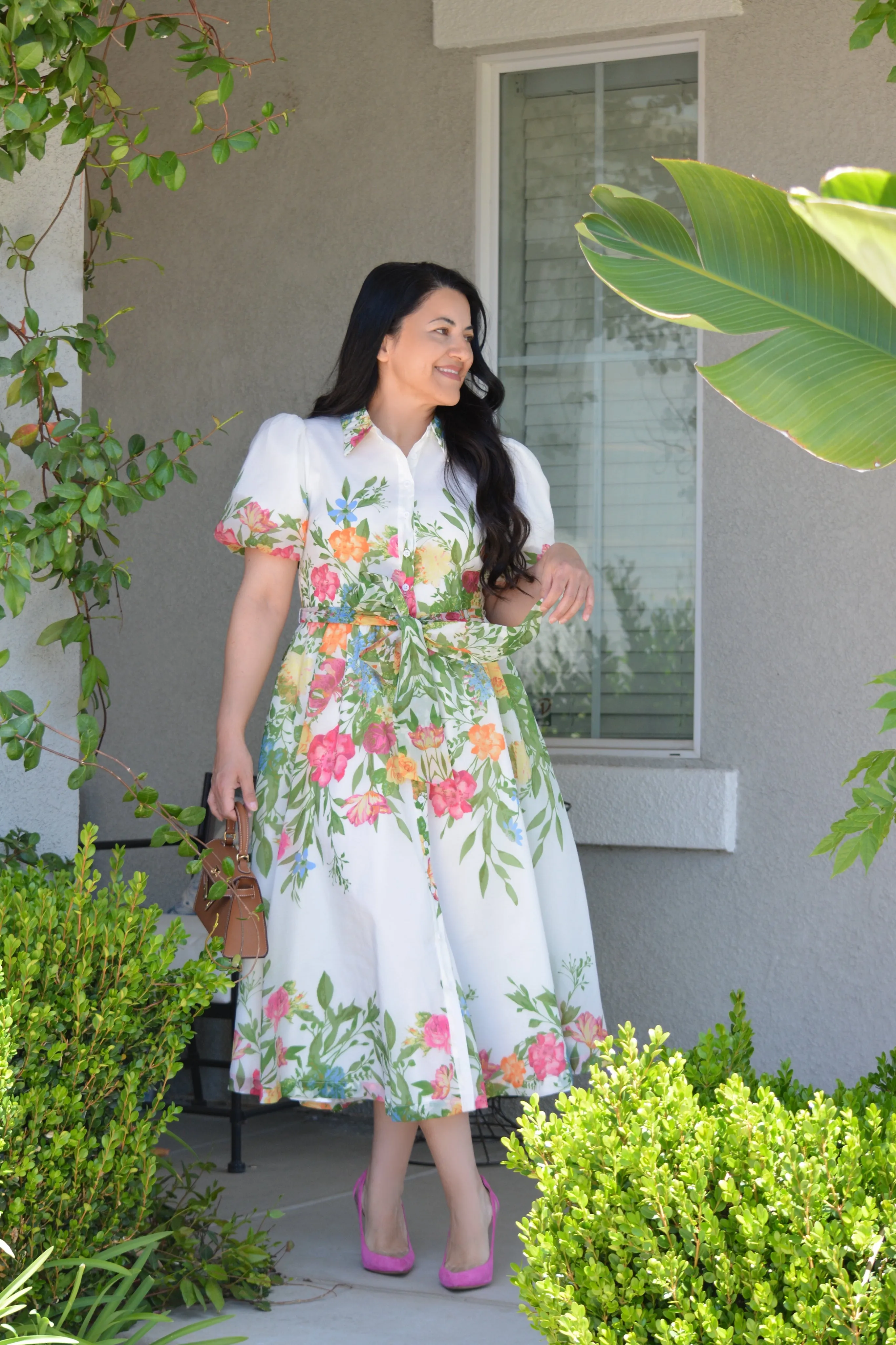 Kathleen Ivory Floral Midi Dress