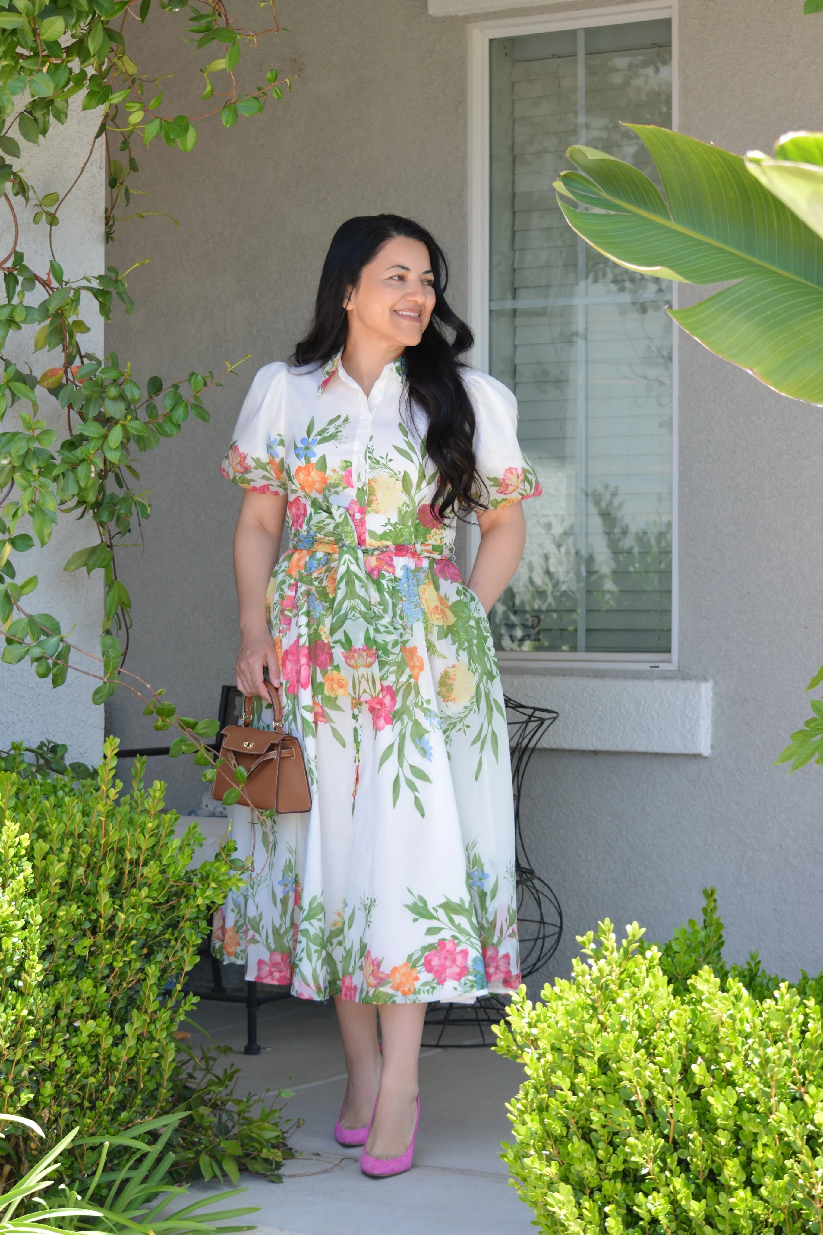 Kathleen Ivory Floral Midi Dress