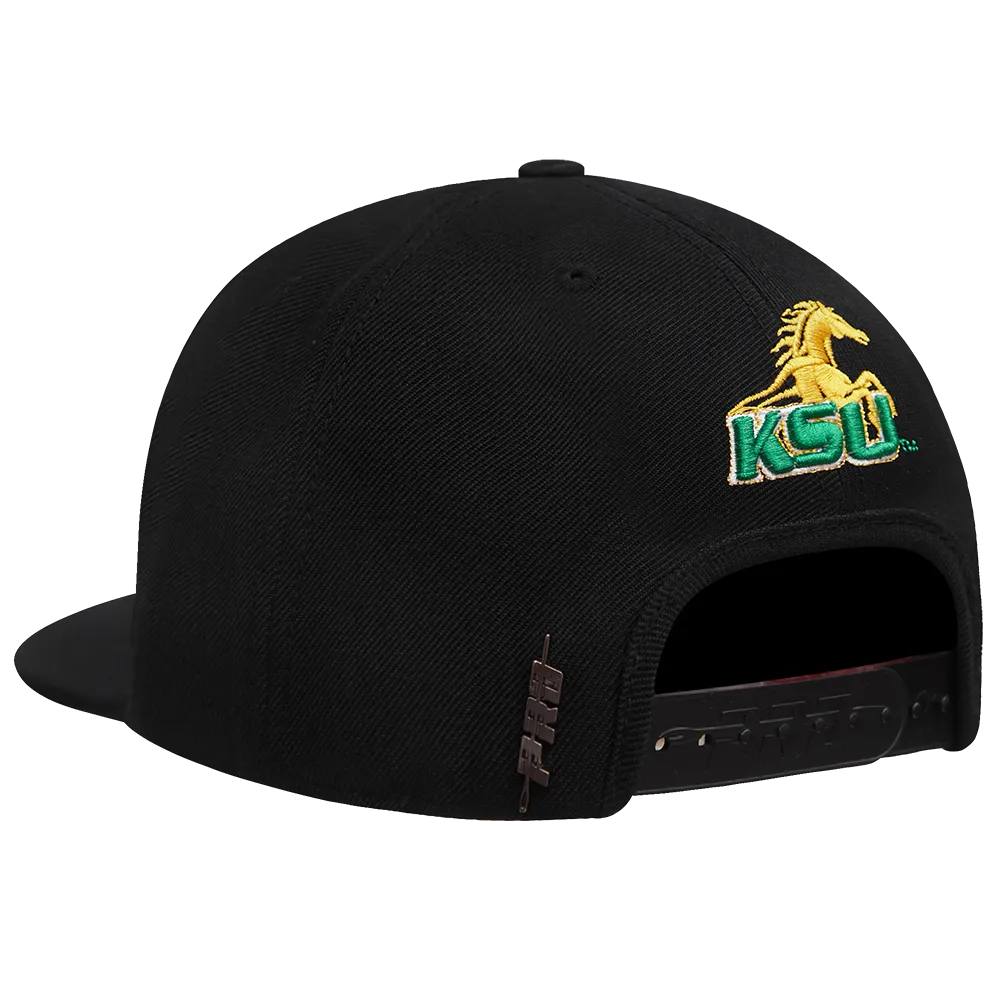 KENTUCKY STATE UNIVERSITY CLASSIC UNISEX STACKED LOGO WOOL SNAPBACK (BLACK)