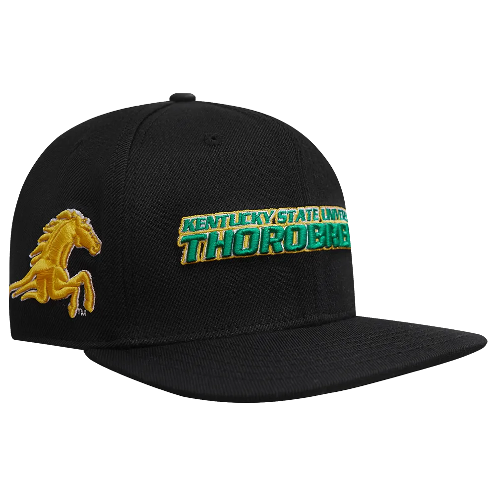 KENTUCKY STATE UNIVERSITY CLASSIC UNISEX STACKED LOGO WOOL SNAPBACK (BLACK)