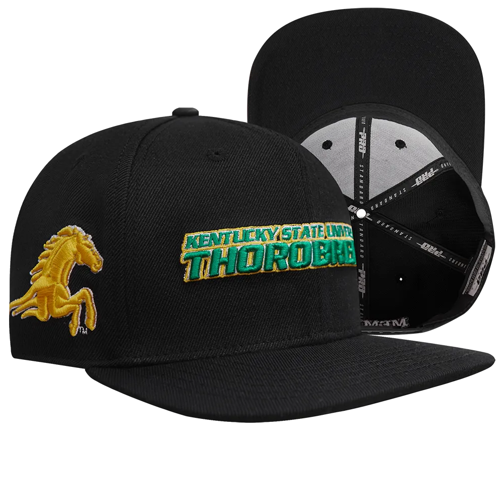KENTUCKY STATE UNIVERSITY CLASSIC UNISEX STACKED LOGO WOOL SNAPBACK (BLACK)