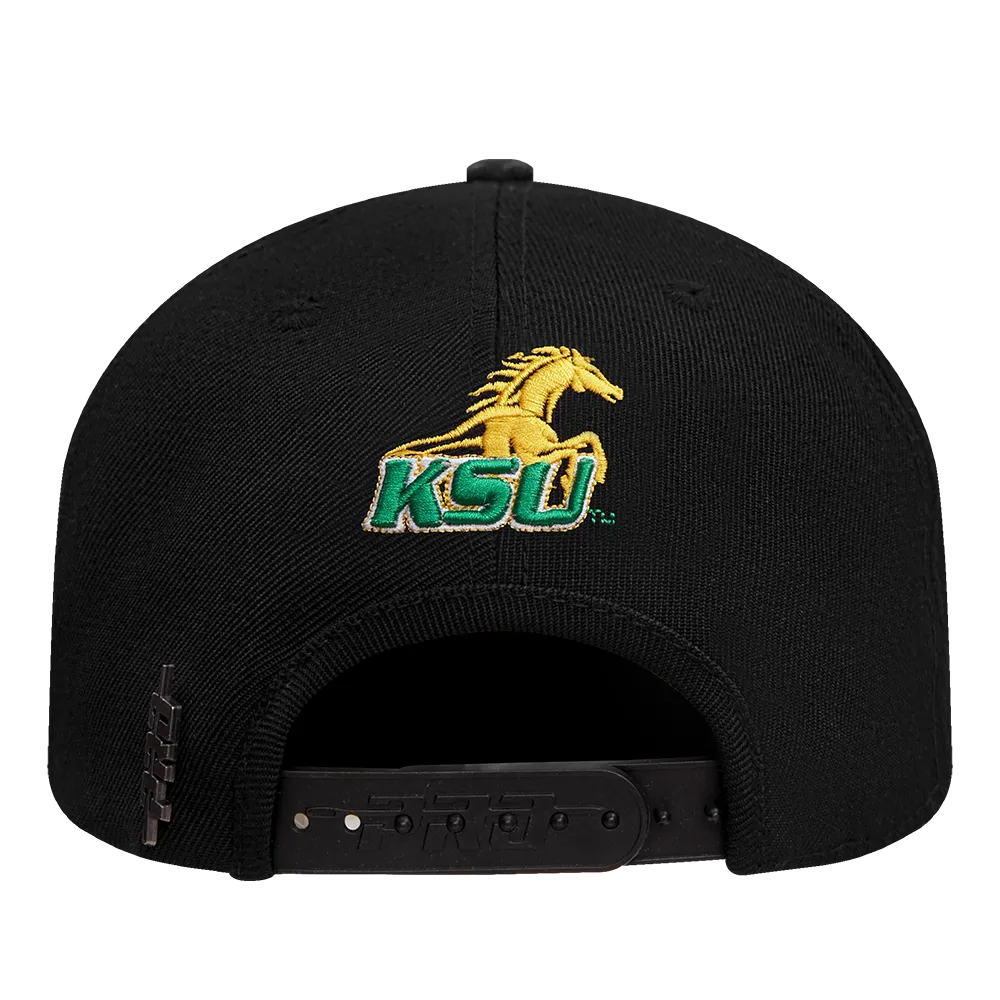 KENTUCKY STATE UNIVERSITY CLASSIC UNISEX STACKED LOGO WOOL SNAPBACK (BLACK)