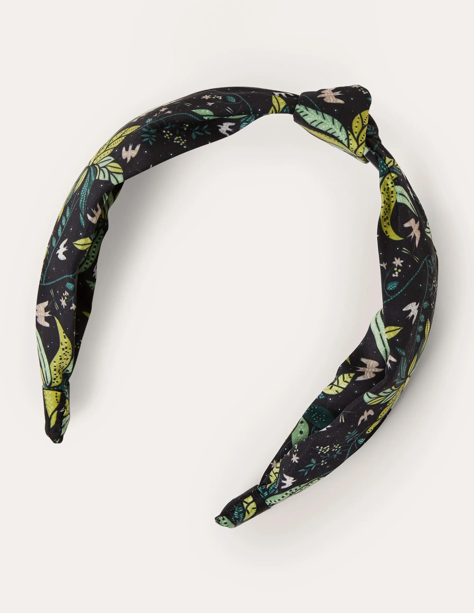 Knotted Headband-Black, Oriental Cascade