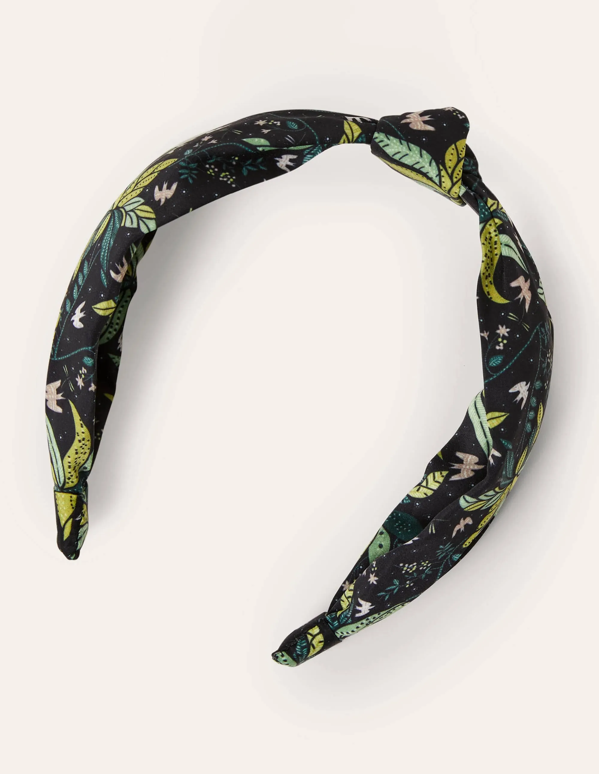 Knotted Headband-Black, Oriental Cascade