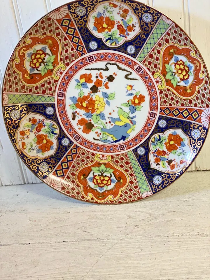 Orange Oriental Bird Plate
