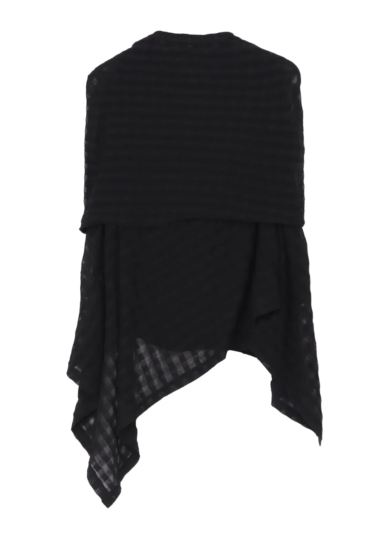 SHEER PLAID JACQUARD LAYERED FLARE CARDIGAN